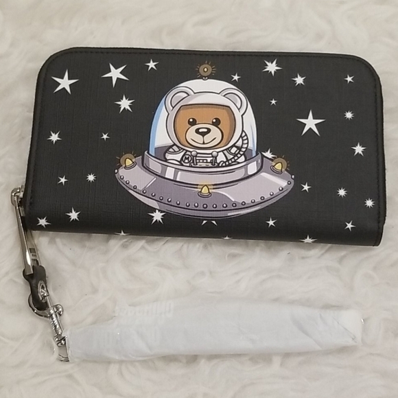 💕MOSCHINO💕 Space Ship Bear Zip Around Wallet - Picture 8 of 16